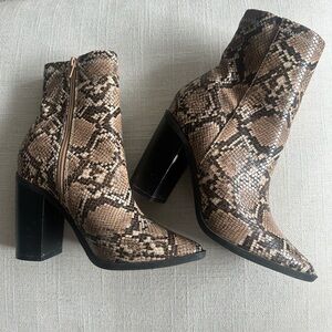 Snake Skin Booties